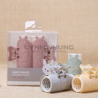 Lô Cuốn Tóc lõi nhựa có kẹp hình thỏ cố định C259