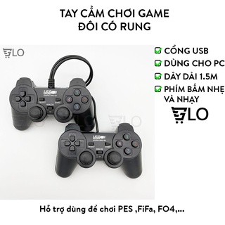 Tay Cầm Chơi Game Đôi Gamepad Có Rung Đen