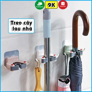 Móc Dán Tường Treo Cây Lau Nhà Treo Đồ Đa Năng Có 2 Móc Treo Chịu Lực Tốt