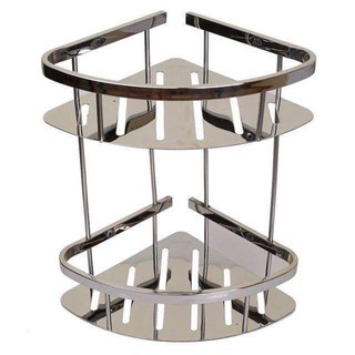 Kệ góc nhà tắm 2 tầng INOX 304 – Kệ góc đựng gia vị trong nhà bếp, đựng sữa tắm dầu gội-Kệ nhà tắm