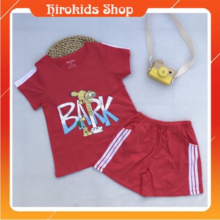Bộ thun cotton mặc nhà tay ngắn họa tiết xinh xắn cho bé gái (20-30kg) - Hirokids