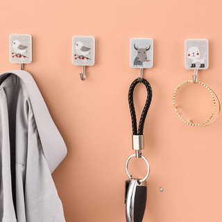 [HCM] Bộ Móc dán tường, móc dán tường siêu dính chịu lực đa năng tiện lợi họa tiết họa hình dễ thương Bộ 4 / 5/ 6 cái