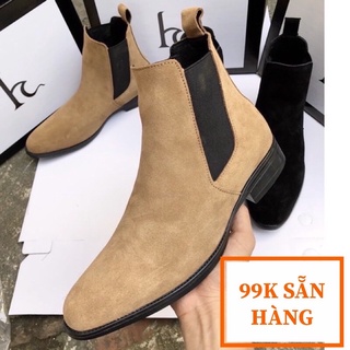 Giày bốt nam cổ chun thời trang cao cấp - giày chelsea boot nam tăng chiều cao giá rẻ