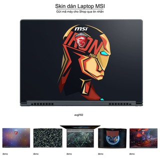Skin dán Laptop MSI in hình iron man - Avenger - avgl102 (inbox mã máy cho Shop)