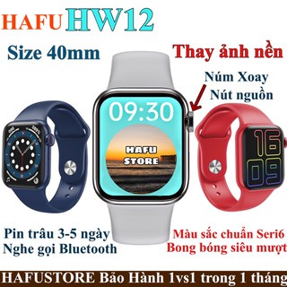 Đồng Hồ Thông Minh HW12- Smart watch 6 Seri 6- Màn hình tràn viền kháng nước- Có núm xoay - Thay được dây