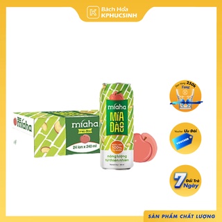 Combo 24 lon nước mía đào tự nhiên Míaha dung tích 240ml/lonx24 KPHUCSINH