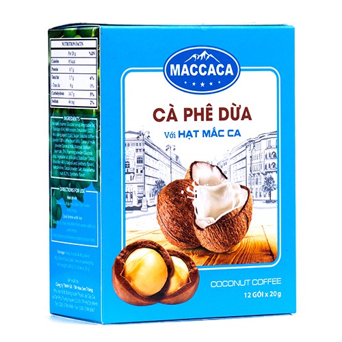 Maccaca - Cà phê Dừa với hạt Mắc Ca