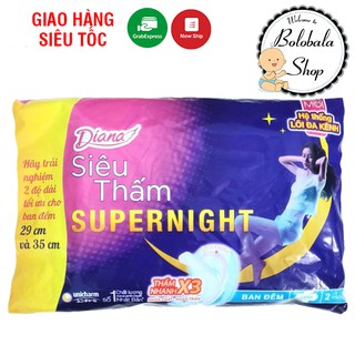 Set 4 miếng Băng vệ sinh Diana Cool Fresh/ Siêu Thấm Ban đêm 29cm + 35cm