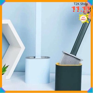 Chổi cọ vệ sinh cao su cao cấp - Bộ cọ toilet silicon - T2K Shop