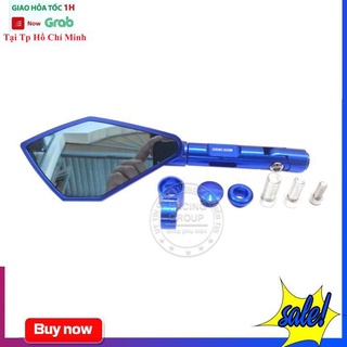 Gương Xe Máy Nhôm CNC Cao Cấp - Kính Chiếu Hậu Xe Máy Kiểu Rizoma 5 Cạnh Loại 1 Cho Xe Honda Ya Su Vario Sh Ab Wave...