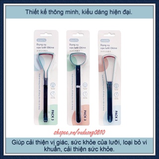 Bộ 3 dụng cụ cạo lưỡi Inochi (cải thiện vị giác, sức khỏe của lưỡi, loại bỏ vi khuẩn)
