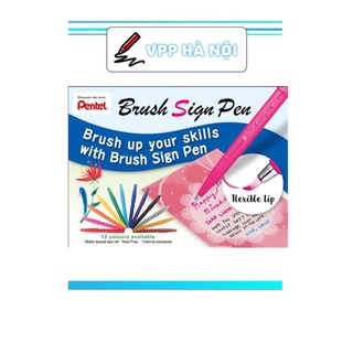 Bút viết thư pháp Pentel brush sign pen Calligraphy hàng chính hãng Văn Phòng Phẩm Hà Nội