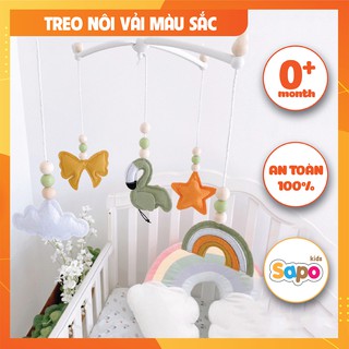 Bộ Treo Nôi Màu Sắc, Treo Nôi Cũi Tự Xoay Phát Nhạc Kích Thích Sự Phát Triển Cho Bé