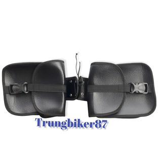 Túi da treo xe máy xe moto xe đạp thời trang phù hợp cho xe win, 67, xe cafe racer, xe độ