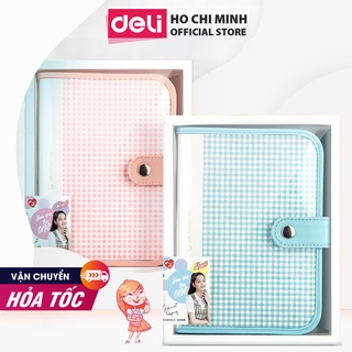 Sổ tay ghi chép bìa cứng 32K 96 trang Deli 4 định dạng giấy Xanh dương/Hồng SZ025