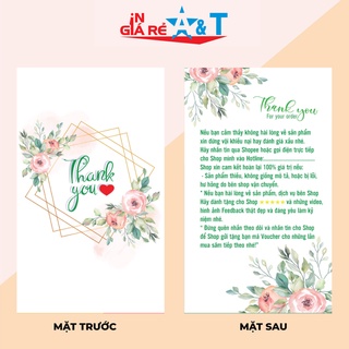<GIÁ SIÊU RẺ>Thiệp cảm ơn - thẻ cảm ơn 100 cái (mẫu MỚI ĐẸP) dành tặng khách hàng