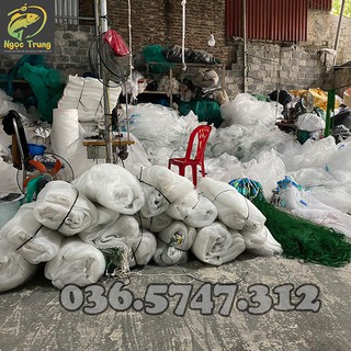 Lưới Kéo Cá-Lưới Quét-Lưới Vét Cá Tôm,Tép,AO HỒ . Bằng Cước PE mắt lưới 3li sợi kép. Dài 10m-15m-20m theo yêu cầu TH-a c