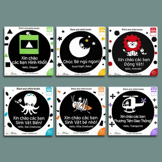 Sách - Ehon Kích Thích Thị Giác - Song Ngữ - Black and White books (6 quyển lẻ tùy chọn)