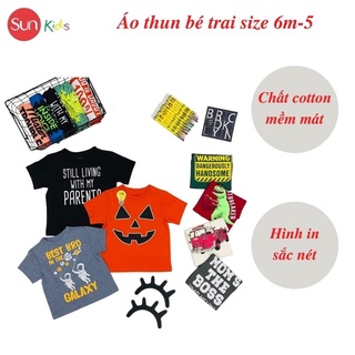 Áo thun bé trai xuất xịn, áo phông cho bé trai, chất cotton, size 6m-5 tuổi - SUNKIDS1