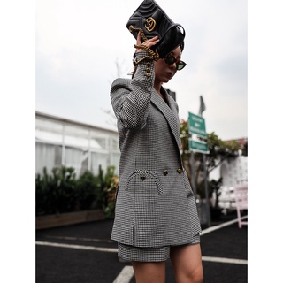 Áo Vest nữ thiết kế kẻ caro Gemmi fashion, VS112