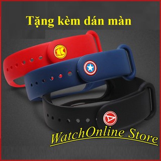[3 dây] Combo 3 dây đeo Avengers Xiaomi miband 3/4 (tặng dán màn)