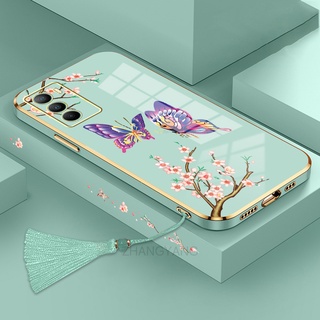 ốp lưng oppo a16 Ốp Điện Thoại Silicon Họa Tiết Bươm Bướm Kèm Dây Đeo Cho oppo a16