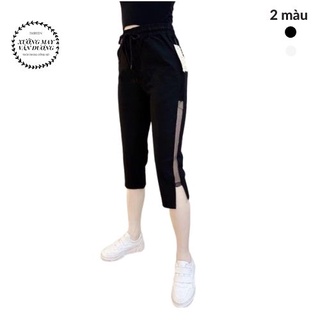 Quần baggy đũi lửng hai màu Đen, Trắng