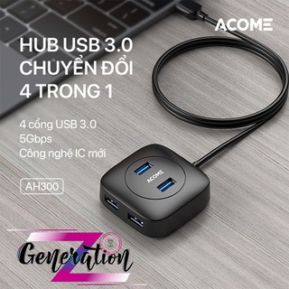 Hub Usb 4 Port 3.0 ACOM - Bộ Chia 4 Cổng USB 3.0 ACOM
