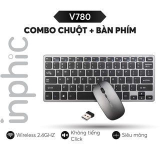 Combo Bàn Phím Và Chuột Không Dây Inphic V780 Siêu Mỏng và Gọn Nhẹ Chính Hãng