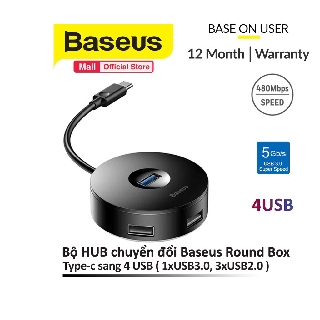 Bộ HUB chuyển đổi từ Type-C sang USB 3.0 Baseus Round Box HUB (4 cổng USB, 1xUSB3.0, 3xUSB2.0)