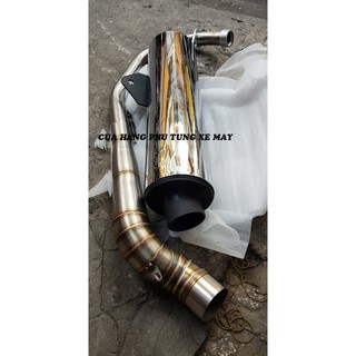 Pô Redleo kèm cổ 2 khúc inox 304 gắn Ex 135/ Ex 150/ Winner/ Sonic/ Satria/ Raider Fi/ Dream/ Wave/ Sirius