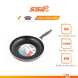 Chảo Sần Chống Dính Sunhouse 24cm CS24 - Hàng Chính Hãng
