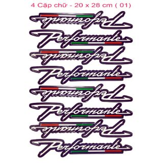 Decal 4 cặp chữ Performante - mẫu 01