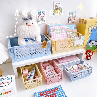 Kệ nhựa mini để bàn đa năng gấp gọn xinh xắn, rổ đựng đồ để bàn tiện lợi - LEODEN DECOR
