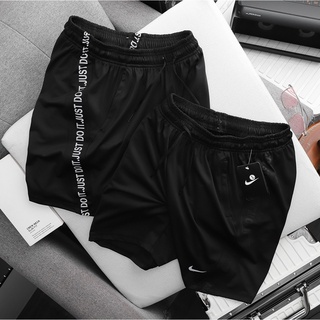 Quần Short Thun Thể Thao Nam Co Dãn, Tập Gym Thấm Hút Mồ Hôi Logo In Họa Tiết Viền