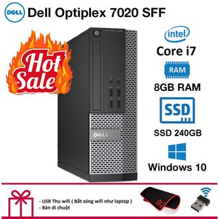 Case máy tính để bàn Dell Optiplex 7020 SFF CPU intel core i7 4770, Ram 8GB, Ổ cứng SSD 240GB.Quà Tặng. Bảo hành 2 năm.
