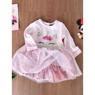 Váy ren đính cườm tay dài Pony bé gái