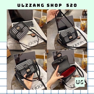 Túi da phối vải trắng thời trang kiểu Hàn Quốc trẻ trung Ulzzangshop520
