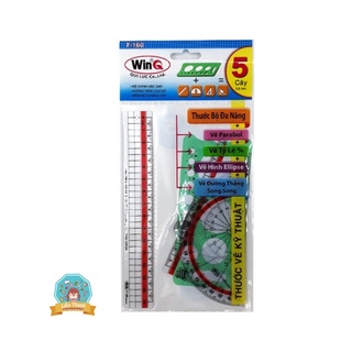 [Thước dẻo] Bộ thước kẻ eke đa dạng -5 cây WinQ