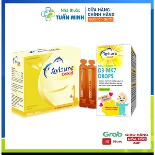 Avisure Calkid và Avisure D3-MK7 drops - bổ sung canxi nano, vitamin D3, K2 và PP giúp bé cao lớn vượt trội