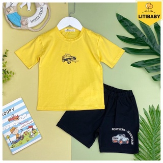 Bộ quần áo bé trai litibaby in xe tải .Mã BONRN02