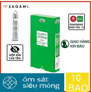 [CHÍNH HÃNG 100%] Bao Cao Su SAGAMI XTREME TYPE E GREEN [CHÍNH HÃNG 100%] Siêu mỏng,Gân-Gai-Toàn thân ôm sát