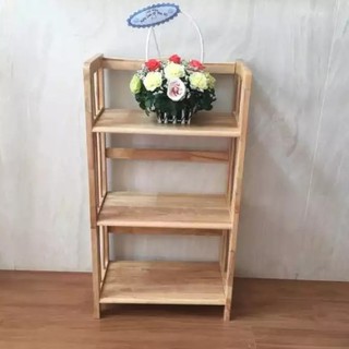 Kệ sách 3 tầng SEA DECOR bằng gỗ cao su chống mối mọt bền chắc đa năng phù hợp với không gian phòng ngủ