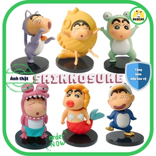Set Mô hình Anime 06 bé Shin Cậu bé bút chì Shinosuke dễ thương MẪU TO 8.5 cm bền màu an toàn khủng long ếch