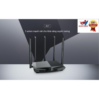 [Mã 254ELSALE giảm 7% đơn 300K] Bộ phát sóng Wifi Tenda AC7 5 anten Superpower - Hàng chính hãng