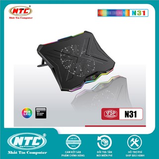 Đế tản nhiệt VSP COOLER N31 cho laptop từ 10" đến 18" Led RGB (Đen)