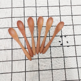Bộ 5 Thìa , muỗng gỗ Nhãn nhỏ hàng xuất khẩu Nhật (12,5cmx2cm)