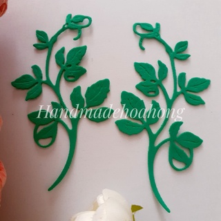 10 cây / nhánh cây bằng giấy xốp, 8.5 x 4cm - Hình trang trí thiệp, bưu thiếp, phong thư, bao lì xì, bối cảnh nhỏ
