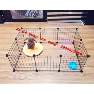 {Mua quây tặng chốt gắn} Quây chó mèo lưới sắt Size 37.37cm