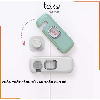 Khóa Chốt Cánh Tủ Kiểu Dáng Hiện Đại, Chốt Tủ Đa Năng, An Toàn Cho Bé, Sử Dụng Miếng Dán 3M Chắc Chắn. TakyHome 3107